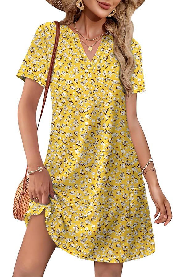 Women’s Casual V-Neck Hawaiian Midi Dress(Buy 2 Free Shipping)