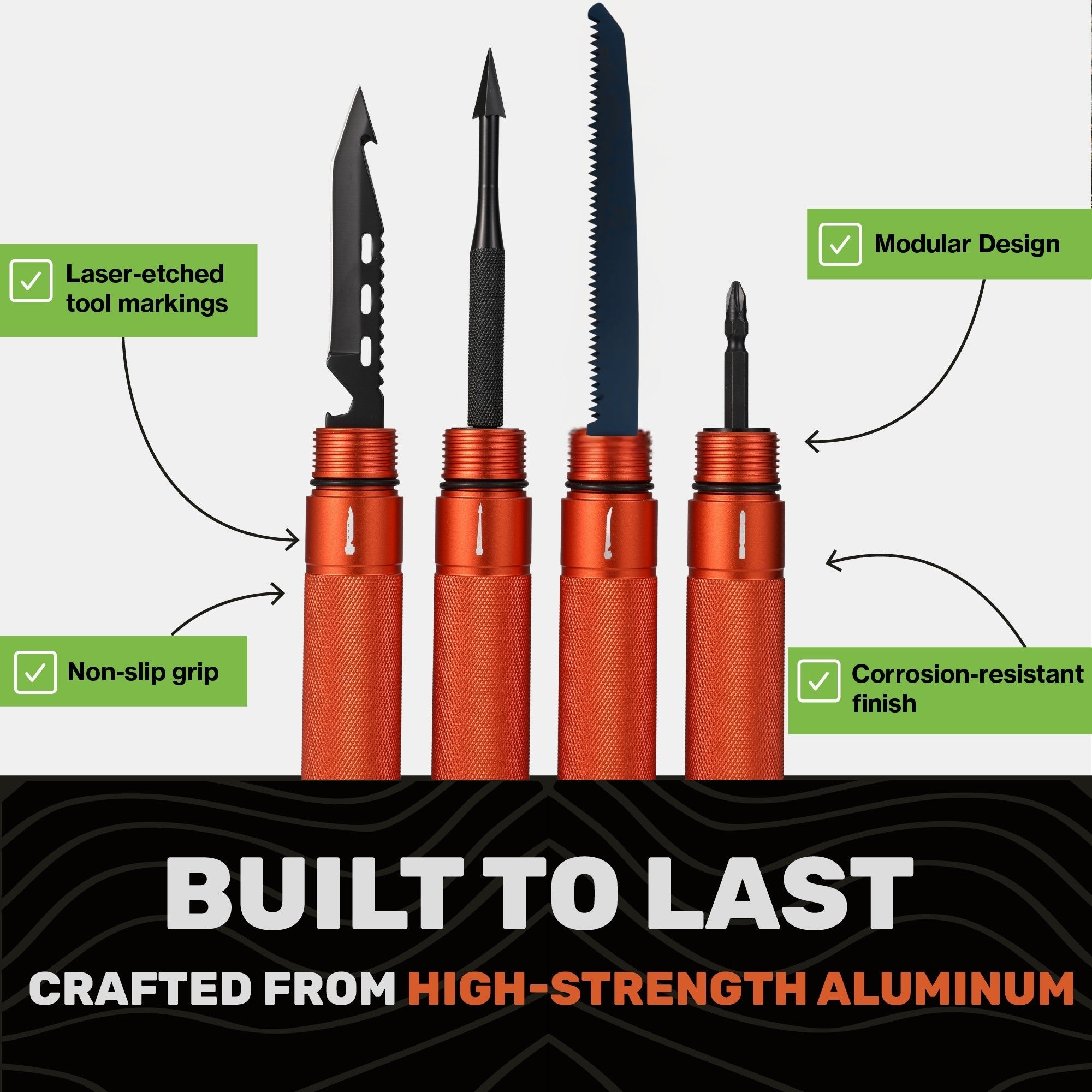 Tactical Hiking Stick - 15-in-1 Survival Multi-Tool for Outdoors