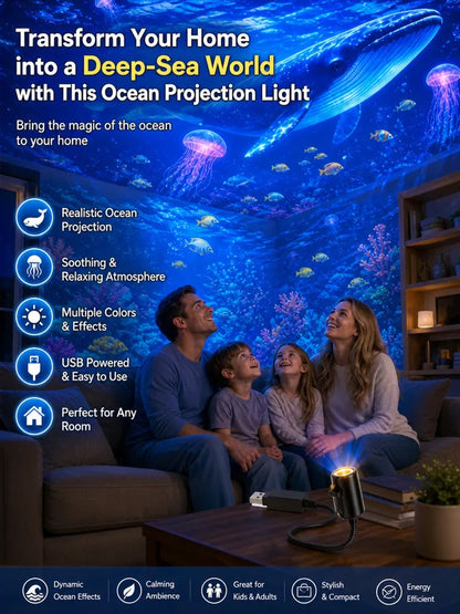 Turn Any Room Into an Immersive Ocean in 1 Second – 15 Scenes, 360° Projection