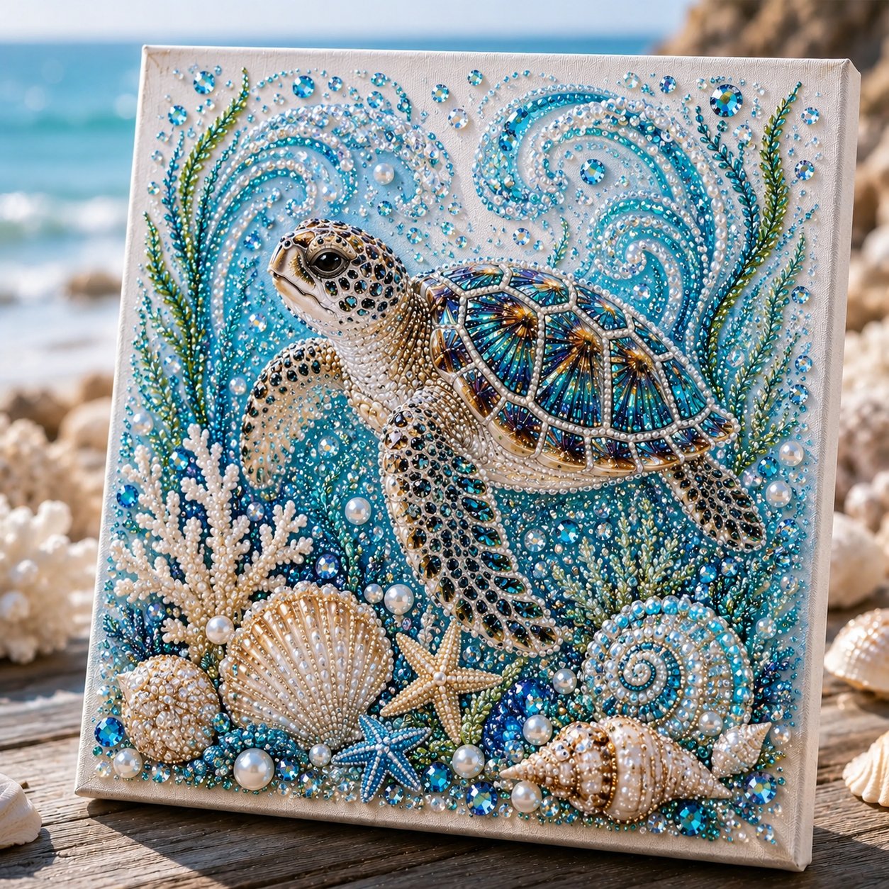 🔥Last Day 49% OFF - 🌊✨Ocean Theme Pearl Art DIY Kit