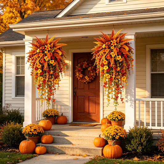 The Easiest Way To Create A Cozy Fall Porch 🍁Realistic Autumn Hanging Basket