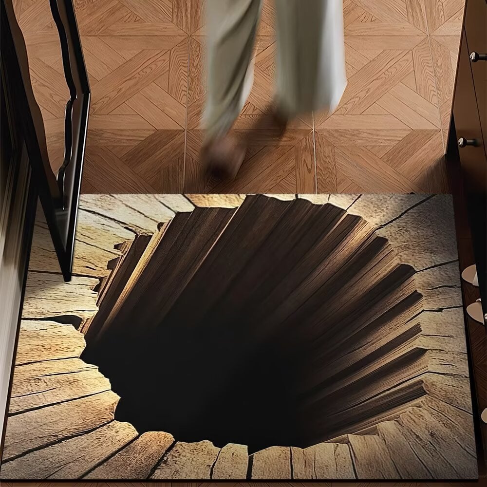 75% OFF Today – 3D Optical Illusion Doormat, Super Absorbent, Dirt-Trapping & Easy-Clean Non-Slip Mat