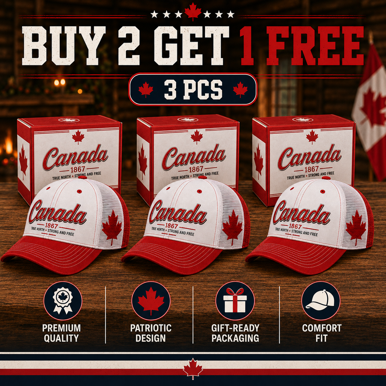 Canada Day Sale - Canada 1867 “True North” Patriotic Trucker Cap